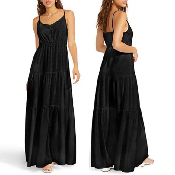 BB Dakota Dresses & Skirts - BB Dakota Steve Madden Been So Long Tiered Dress Sleeveless Black Medium NWOT
